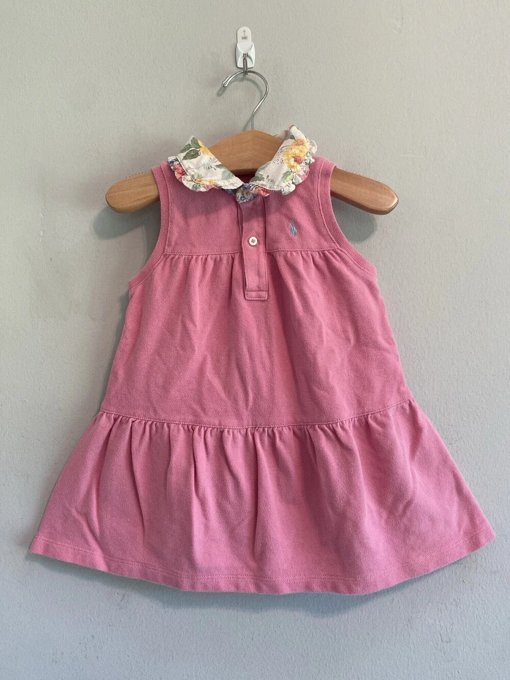 Ralph Lauren Pink Floral Collar Cotton Dress Baby 24M